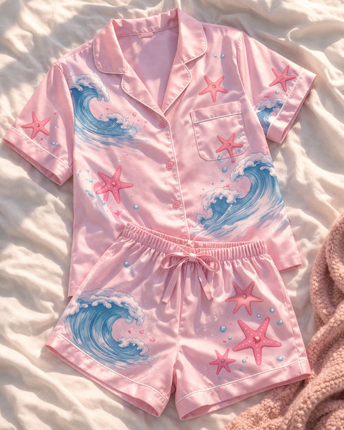 The Wave Silk Pajama Set