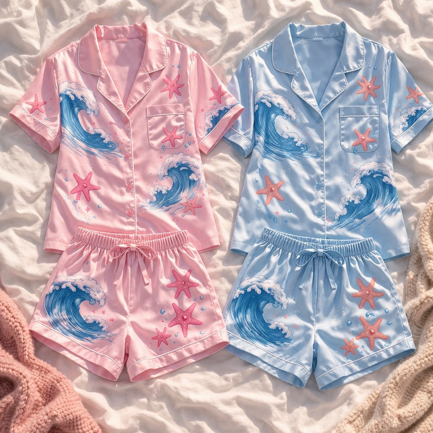 The Wave Silk Pajama Set